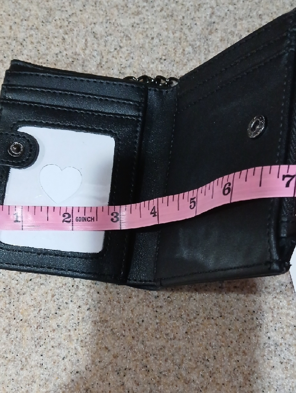 Betsey Johnson Black Wallet with Pink Lining and Cocktail Embroidery - Picture 5 of 7